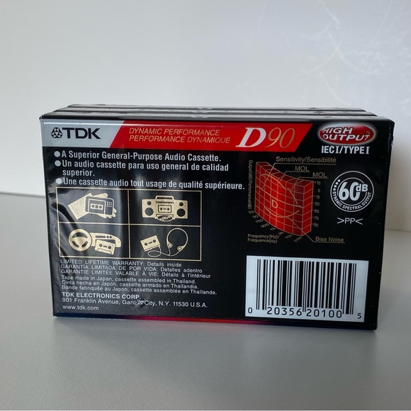 TDK D 90 Blank Cassette Tapes High Output ICEI/Type I -NEW Sealed NIP Set Of 3 - Picture 5 of 11